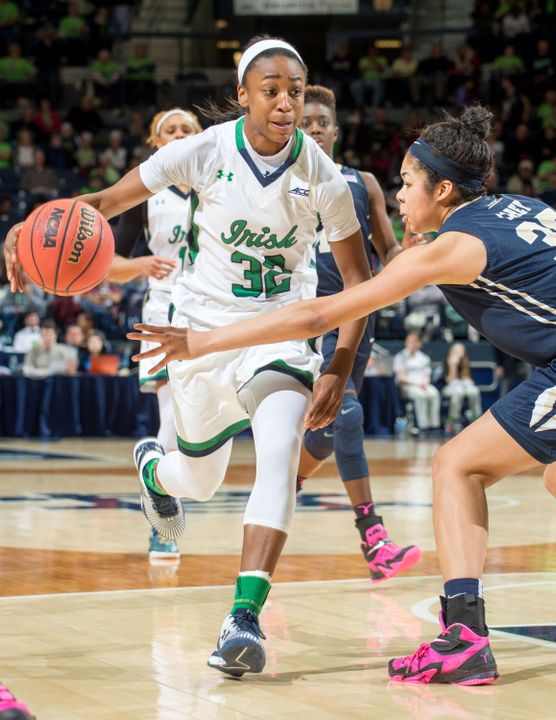 Jewell Loyd led five Notre Dame players in double figures with 16 points as the Fighting Irish clinched a share of the ACC regular season title on Thursday with an 87-59 win over Pittsburgh at Purcell Pavilion.
