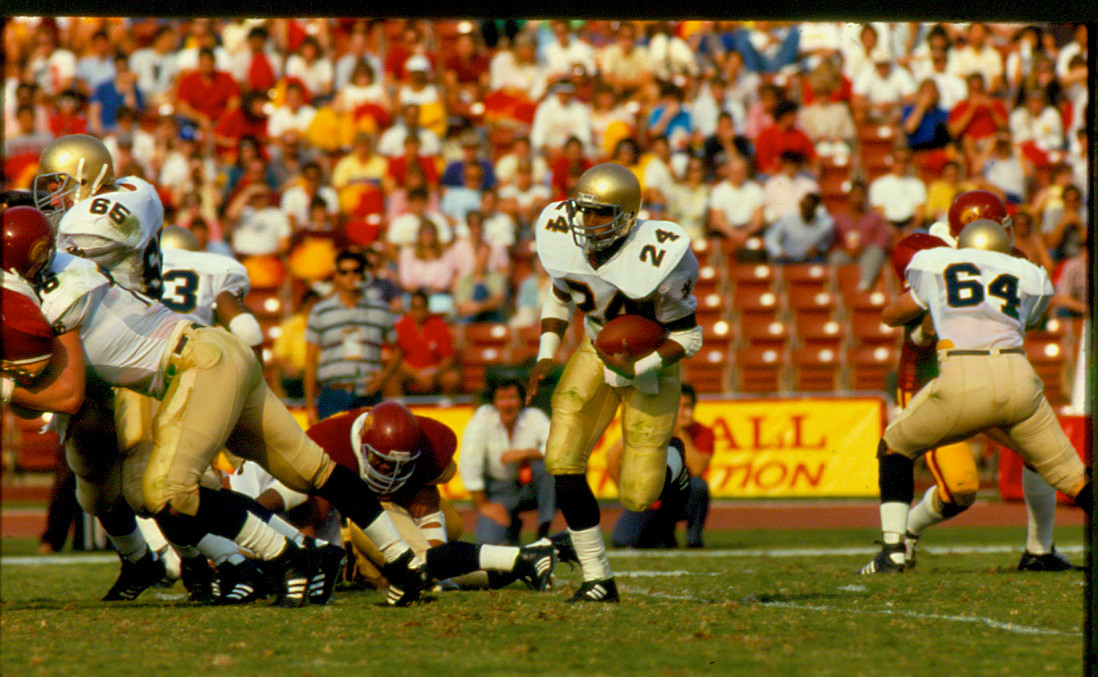 One For The Record Books Tri-captain Mark Green helped preserve an undefeated regular season in 1988 as his top-ranked Irish team defeated second-ranked USC 27-10 on Nov. 26.