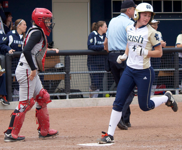 Long Ball Dooms Irish In 7-2 Loss To No. 3 Huskies Junior Amy Buntin scored one of the two Irish runs against No. 3 Washington on Friday.