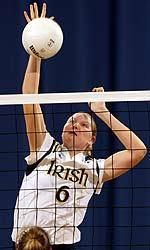 Senior OH Lauren Kelbley had 15 kills and just one error attacking and also added three service aces.