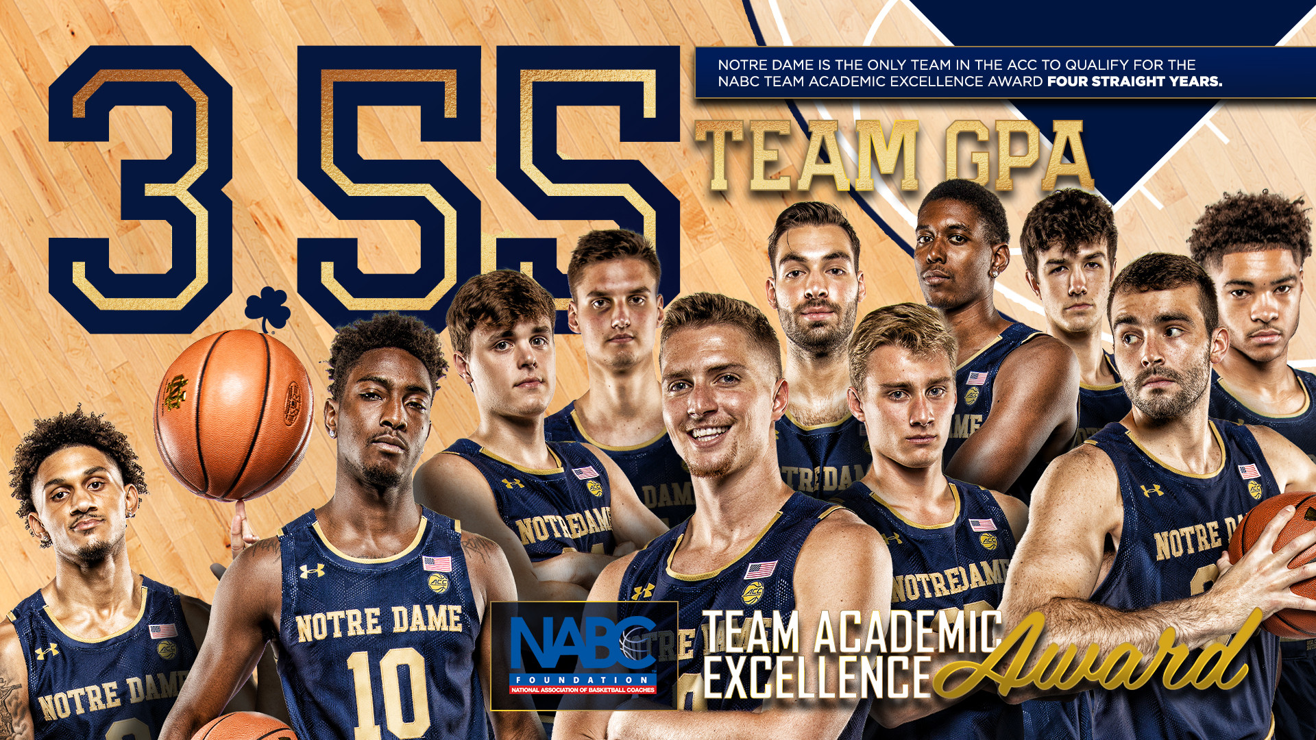 Irish Earn NABC Academic Honors For Fourth-Straight Season Irish Earn NABC Academic Honors For Fourth-Straight Season