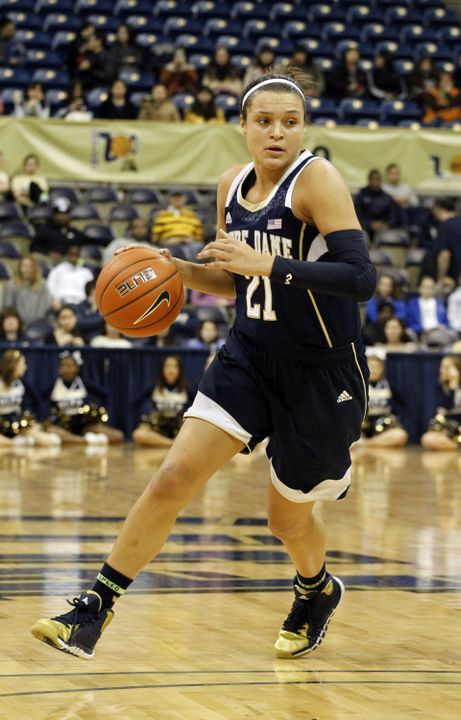 Kayla McBride shared game-high scoring honors with 20 points in Notre Dame's 109-66 win at Pittsburgh Thursday night.