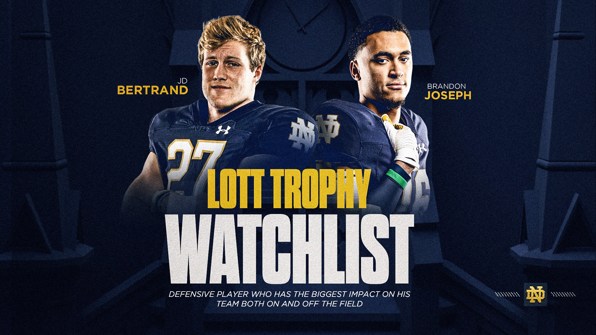 Bertrand And Joseph Named To 2022 Lott Trophy Watch List Bertrand And Joseph Named To 2022 Lott Trophy Watch List