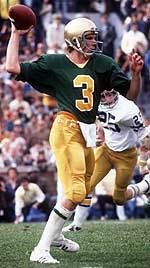 The Irish will wear throwback uniforms to salute the 1977 National Championship team.  The uniforms will replicate those worn by quarterback Joe Montana and the Green Machine.