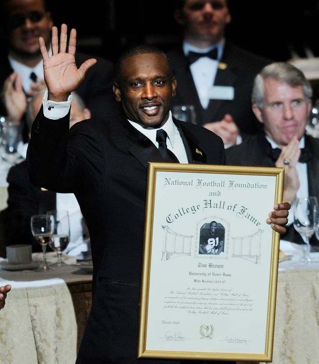 Former Notre Dame All-America wide receiver and 1987 Heisman Trophy recipient Tim Brown will be officially enshrined in the College Football Hall of Fame this weekend in South Bend.