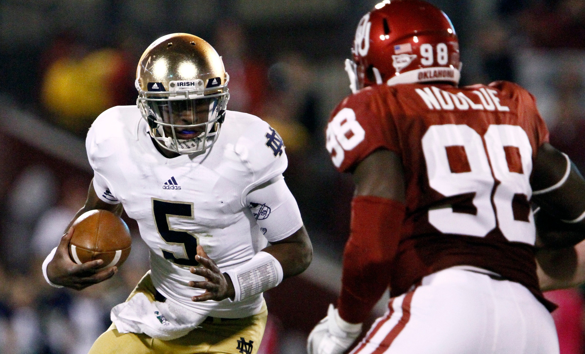 No. 5 Irish Defeat No. 8 Oklahoma, 30-13, to Stay Perfect Notre Dame Oklahoma Football