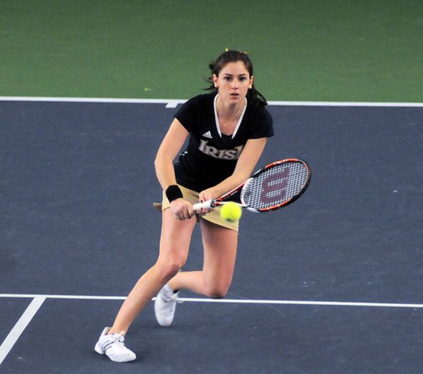 Shannon Mathews and the Irish host Georgia Tech and Tennesse this weekend at the Eck Tennis Pavilion.