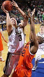 Rob Kurz currently leads the Irish in both scoring (15.4 ppg.) and rebounding (8.0 rpg.).
