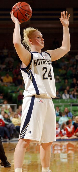 Lindsay Schrader is the top returning scorer and rebounder for the Irish.