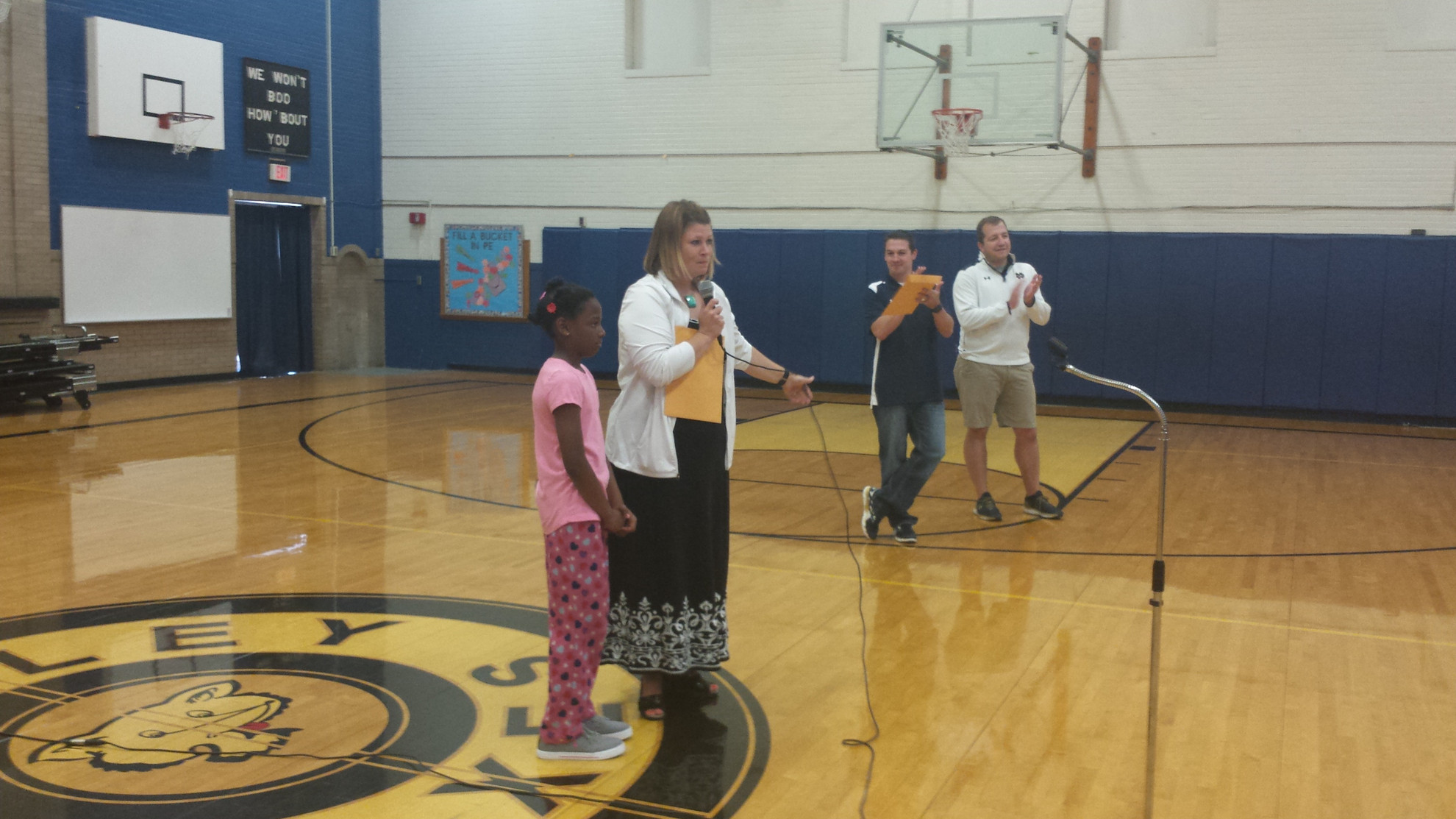 Camp Is In Session Simone Green with Perley Primary Fine Arts principal Jill VanDriessche.