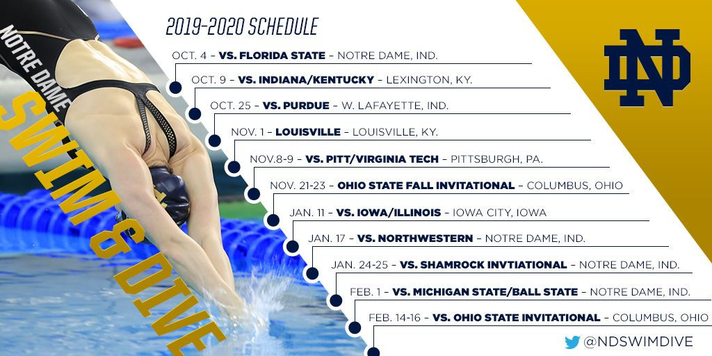 Irish Announce 2019-20 Swim And Dive Schedule Irish Announce 2019-20 Swim And Dive Schedule