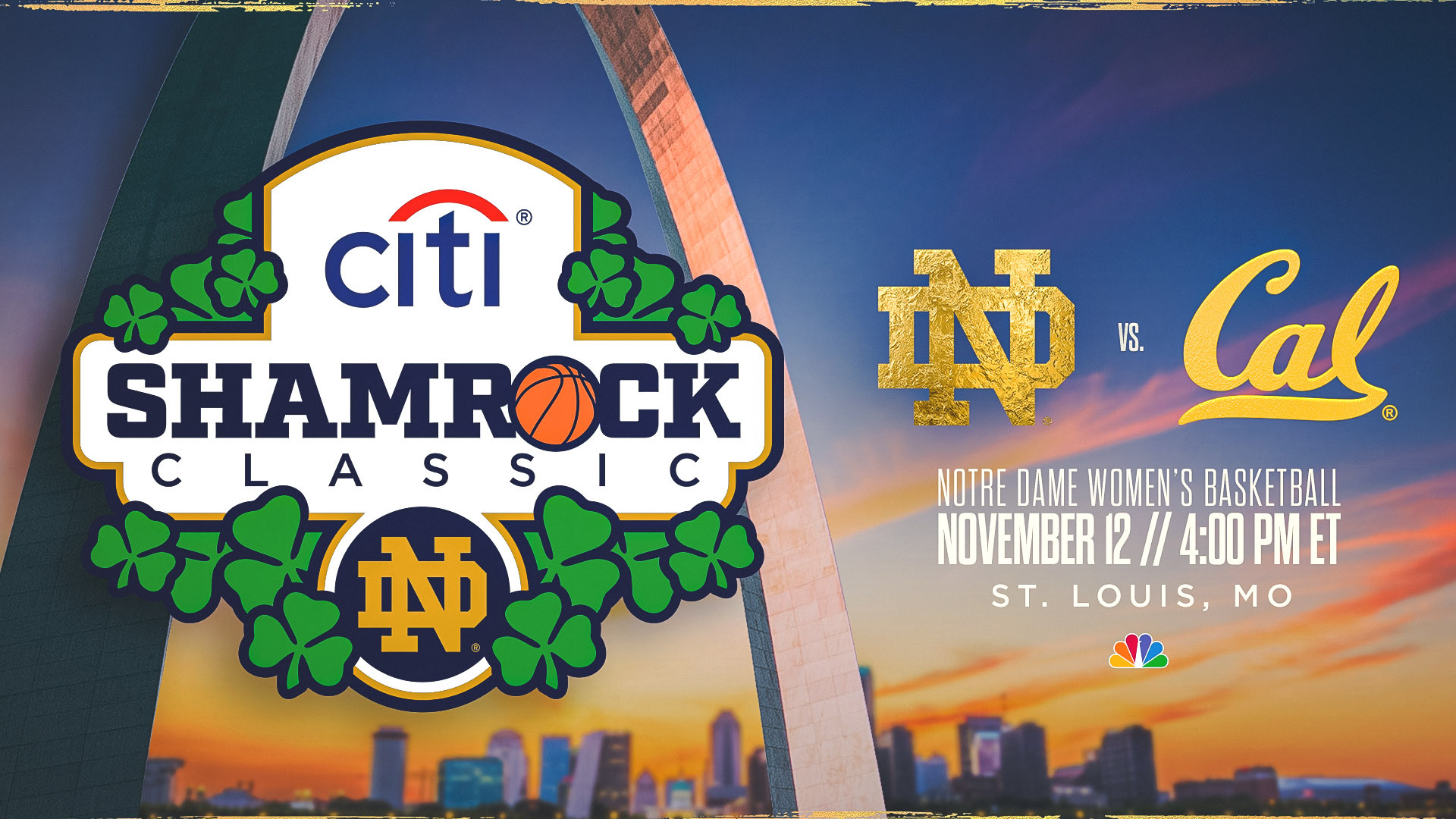 Irish announce first annual Citi Shamrock Classic against California in St. Louis Irish announce first annual Citi Shamrock Classic against California in St. Louis