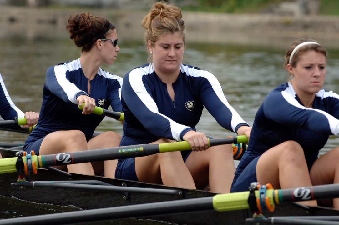Notre Dame's top varsity eight crew was eighth overall in the head race and followed that up with a first-place  in the 2000-meters Final B race.