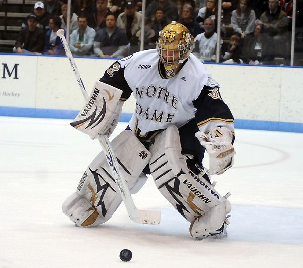 Freshman goaltender Mike Johnson becomes the first Notre Dame goaltender to be named to the CCHA all-rookie team.