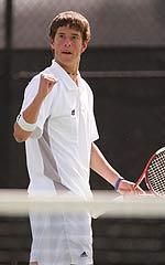 Junior Ryan Keckley (pictured) teamed with Eric Langenkamp to upset the 22nd-ranked doubles team in the nation.