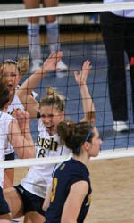 Notre Dame's volleyball team returns home for a pair of conference matches this weekend against Connecticut and St. John's