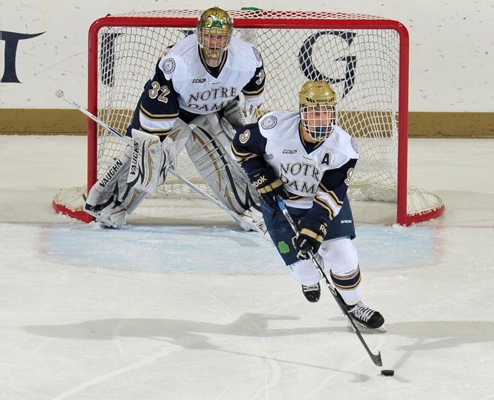 Sophomore left wing Anders Lee snapped a nine-game goal-less drought with a pair of goals versus Boston University on Dec. 31.  He leads the Irish with 14 goals this season.