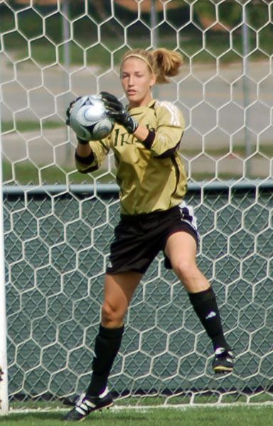 Senior goalkeeper Kelsey Lysander made one save in the final 16 minutes of Notre Dame's 3-0 win over Loyola-Chicago at Alumni Field to open the 2007 NCAA Championship.