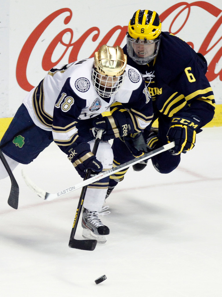 Notre Dame Men's Ice Hockey wins CCHA Championship over Michigan on 03-24-2013
