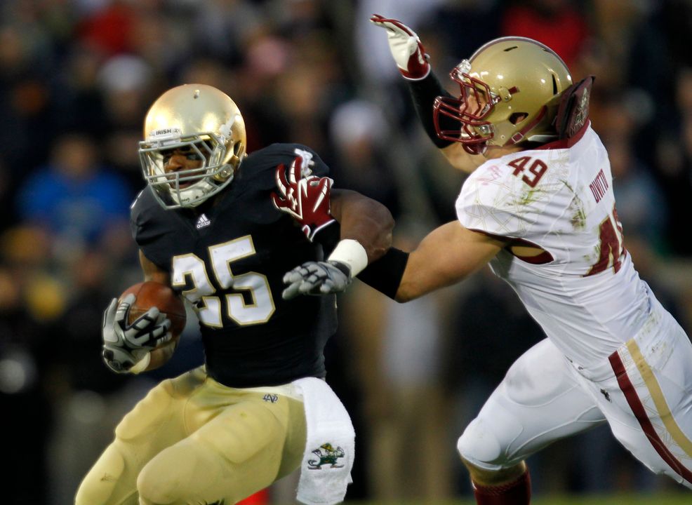 Jonas Gray rushes against Boston College. (AP Photo)