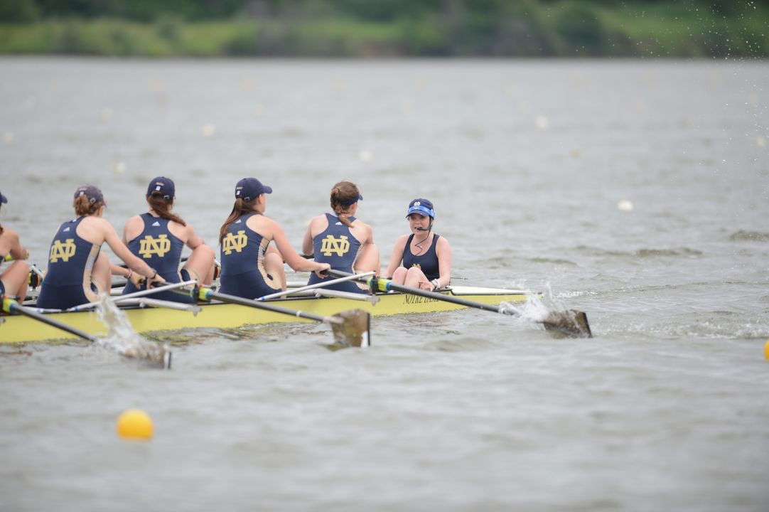 The Notre Dame varsity eight, led by coxswain Christina Dines, will open the 2014 season for the Irish on Saturday morning at the Oak Ridge Cardinal Invitational
