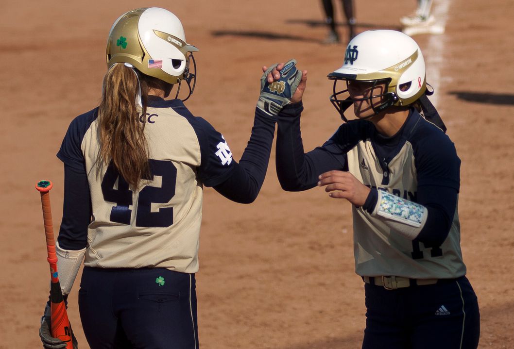 Senior Monica Torres had one of the nine Notre Dame hits during her first career start in right field on Senior Day against Boston College on Sunday