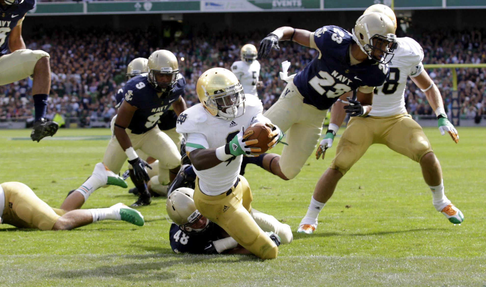 Notre Dame Pounds Navy 50-10 in Dublin Ireland Navy Notre Dame Football