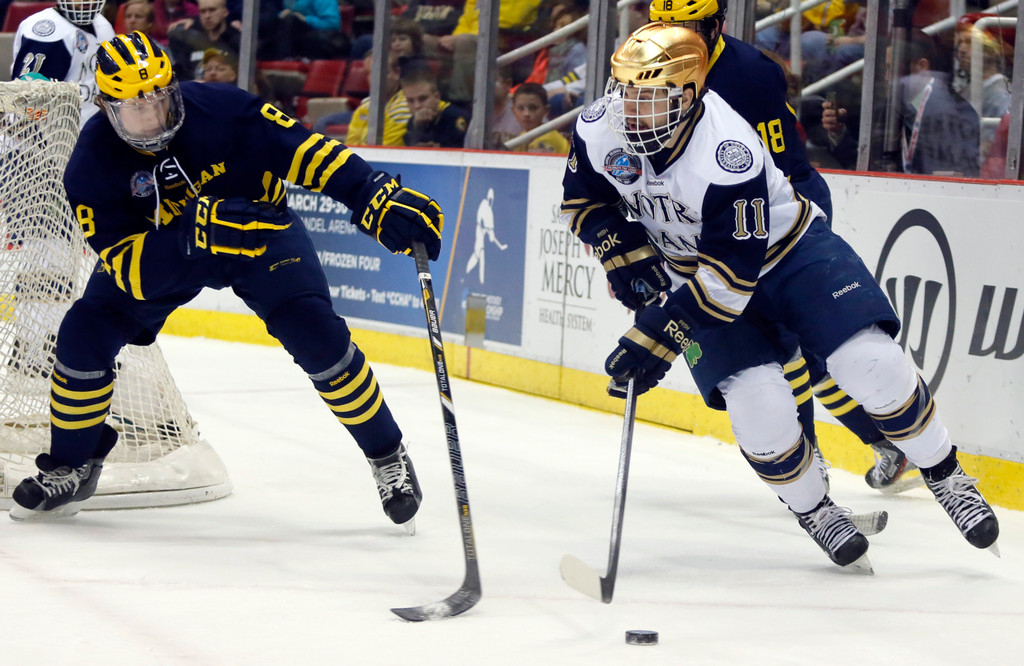 Notre Dame Men's Ice Hockey wins CCHA Championship over Michigan on 03-24-2013