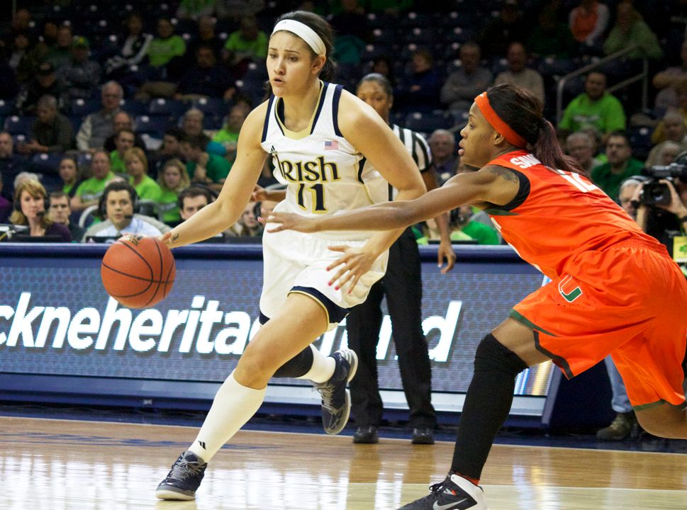 Natalie Achonwa ('14), a two-time All-America forward who helped lead Notre Dame to a 138-15 (.902) record and four consecutive NCAA Women's Final Fours during her career, will represent the Fighting Irish as part of the 2015 ACC Women's Basketball Legends Class announced Tuesday.