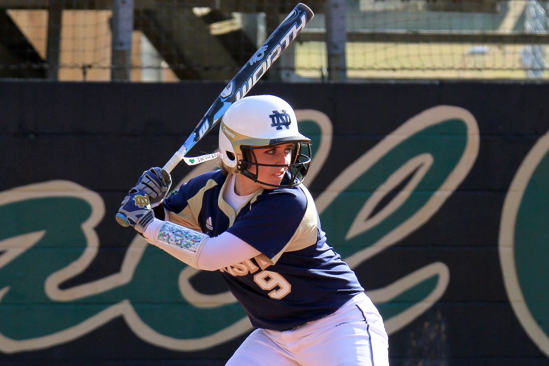 Junior Katey Haus crushed her second home run of the season in the fifth inning to put Notre Dame in front for good