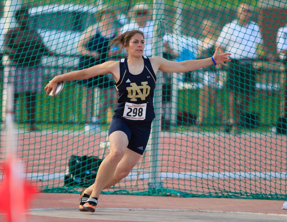 Jaclyn Espinoza finished second in the women's discus throw.