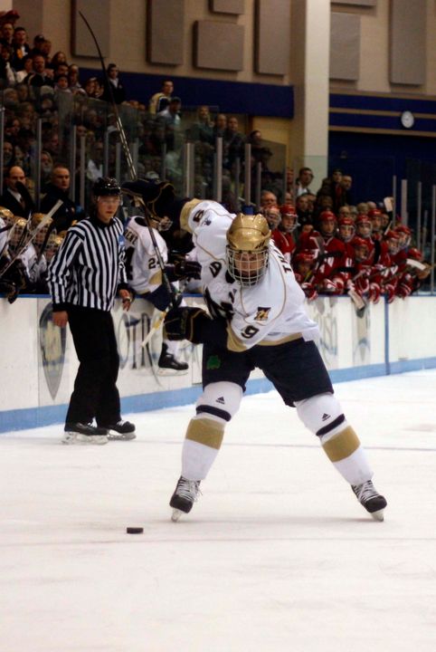 Senior left wing Ryan Thang has piled up eight goals and nine assists for Notre Dame this season.