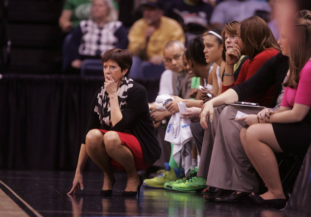Notre Dame head Muffet McGraw is closing in on being the 2012-13 consensus National Coach of the Year, earning that honor from a third different organization in the past week when she receives the Women's Basketball Coaches Association (WBCA) National Coach of the Year award Monday night in New Orleans.