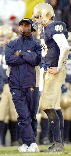 Jeff Samardzija honors his Notre Dame football coach, Tyrone Willingham