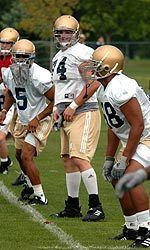 Notre Dame held its first two-a-day practice session of the 2004 preseason on Saturday.
