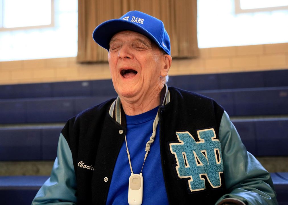 Charles Tabor Notre Dame High School's biggest fan