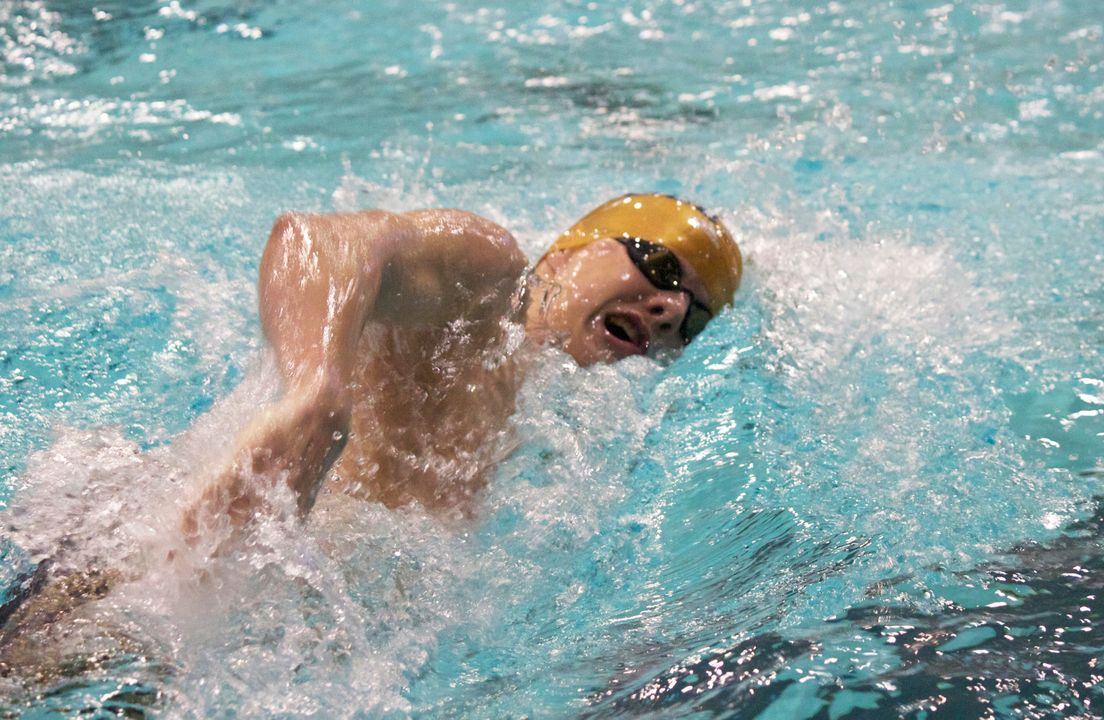 Sophomore Michael Hudspith was a double winner in the 100 freestyle and as a member of the victorious 800 freestyle relay on Saturday at the Shamrock Invitational