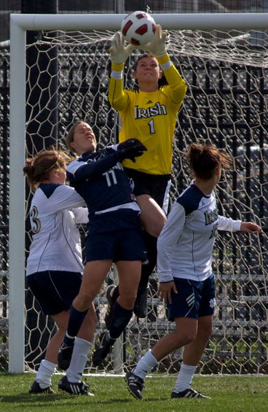 Senior goalkeeper Nikki Weiss made four saves in Sunday's 2-0 loss to Connecticut in the BIG EAST quarterfinals at Alumni Stadium.
