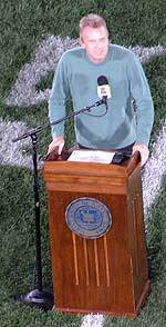 BYU Luncheon/Pep Rally Live Video Streaming Information Notre Dame fans who watched the streaming video of last weekend's pep rally for the USC game were able to hear Joe Montana's comments live from Notre Dame Stadium.