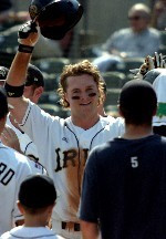 Samardzija Notches Another Clutch Outing As Irish Top Pittsburgh, 4-2, In BIG EAST Winners-Bracket Game (full recap) Matt Edwards is greeted by his teammates after scoring the first run in the winners-bracket win over Pittsburgh (photo by Pete LaFleur).