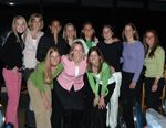 Members of Notre Dame's 1995 NCAA championship women's soccer team: (front row, from left) Laura Vanderberg, Megan Middendorf O'Sullivan and Michelle McCarthy Restovich; (back row, from left) Holly Manthei Doyle, Ashley Scharff Iorio , Shannon Boxx, Julie Maund, Monica Gerardo, Jen Renola, Amy VanLaecke and Jean McGregor Ansourian (photo by Pete LaFleur).