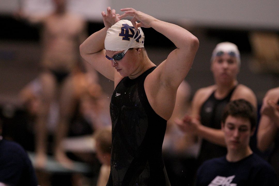 Amywren Miller helped Notre Dame set a school and league record in the 200 medley relay.