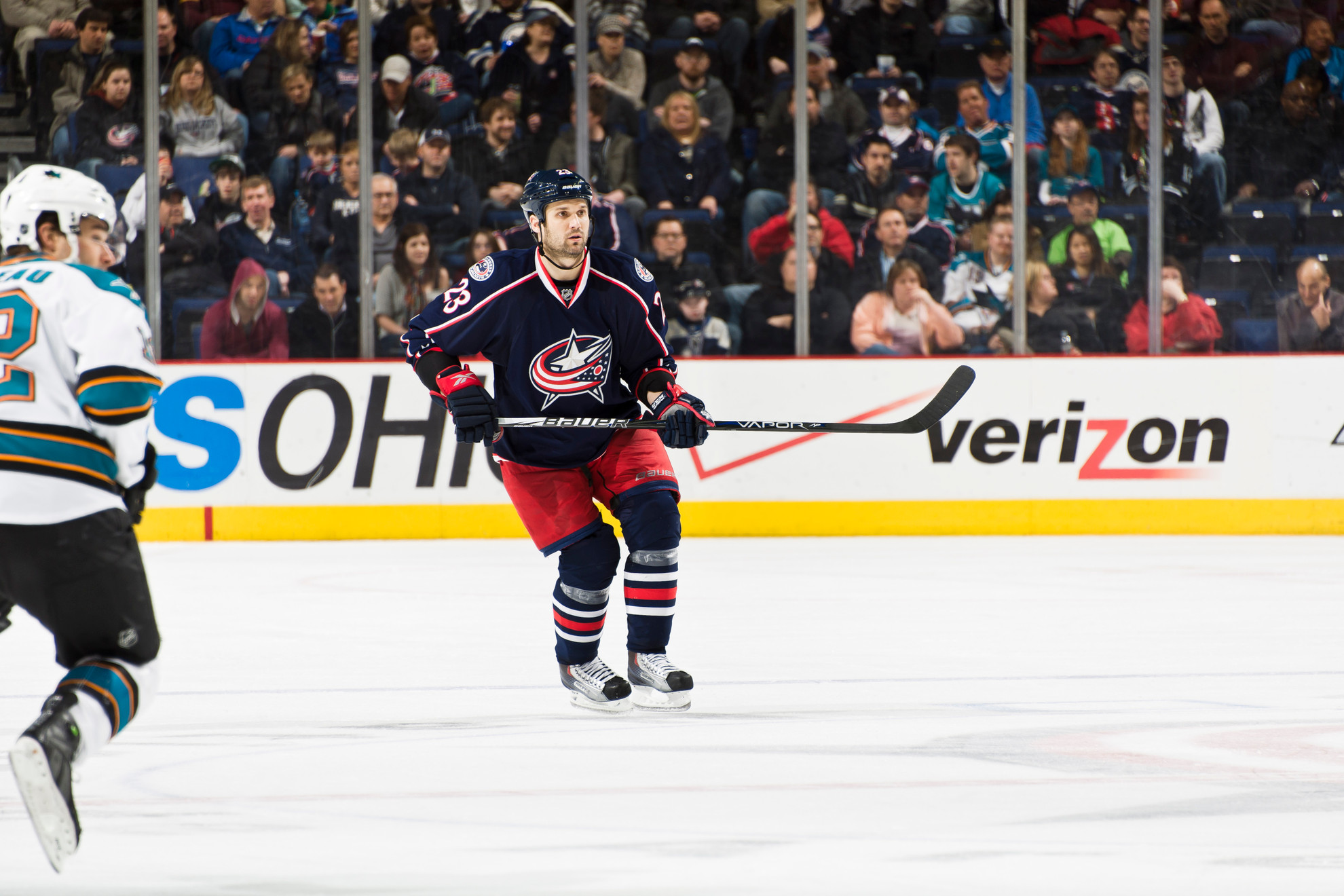 The Icemen Return Current Columbus Blue Jacket defenseman Brett Lebda '04 participated in Notre Dame's first-ever Pro Camp.