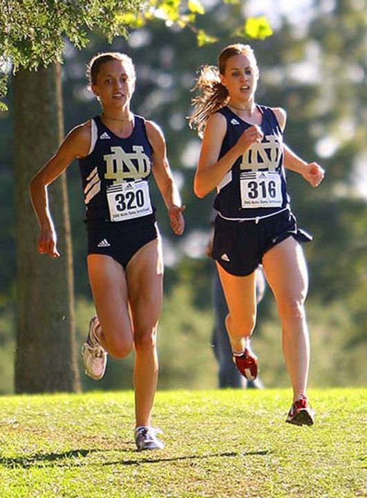 Senior All-Americans Stephanie Madia (left) and Molly Huddle (right) will lead the eighth-ranked Notre Dame women's cross country team into Saturday's Pre-National Meet in Terre Haute, Ind.