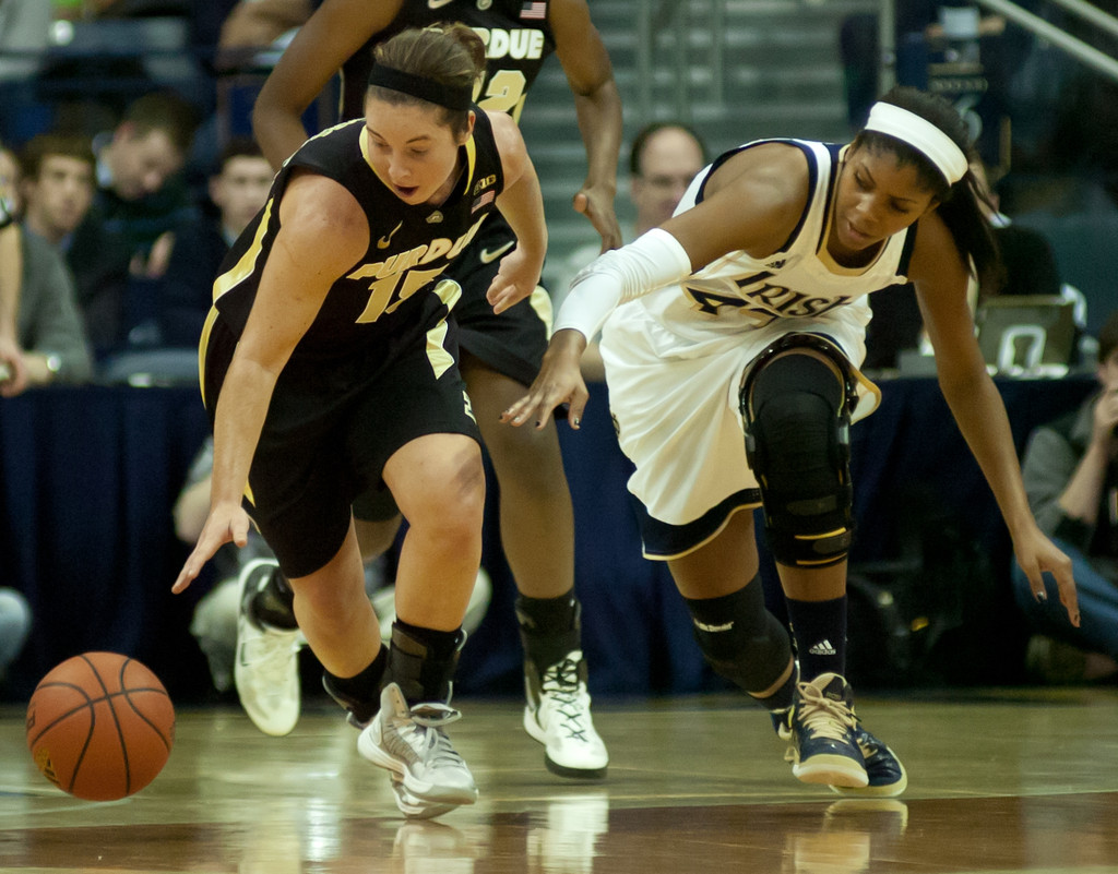Notre Dame Women's Basketball powers over Purdue on 12-29-12