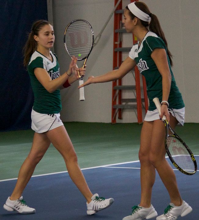 Julie Sabacinski and Britney Sanders have won three straight matches at No. 2 doubles for Notre Dame
