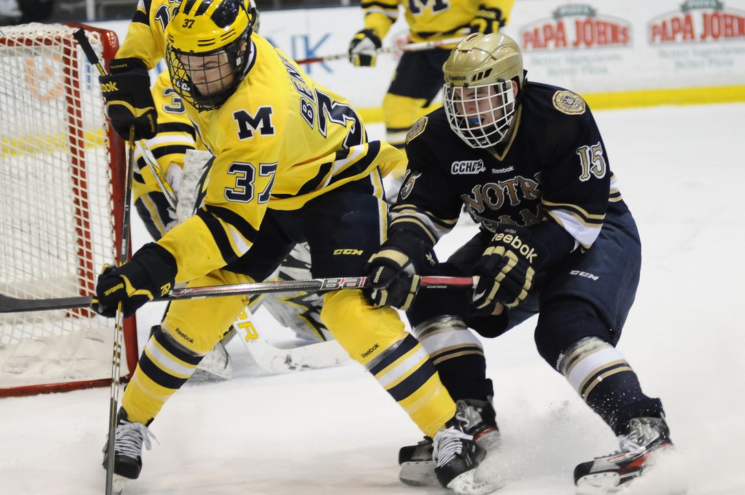 Freshman Peter Schneider scored Notre Dame's only goal in the 3-1 playoff loss to Michigan.