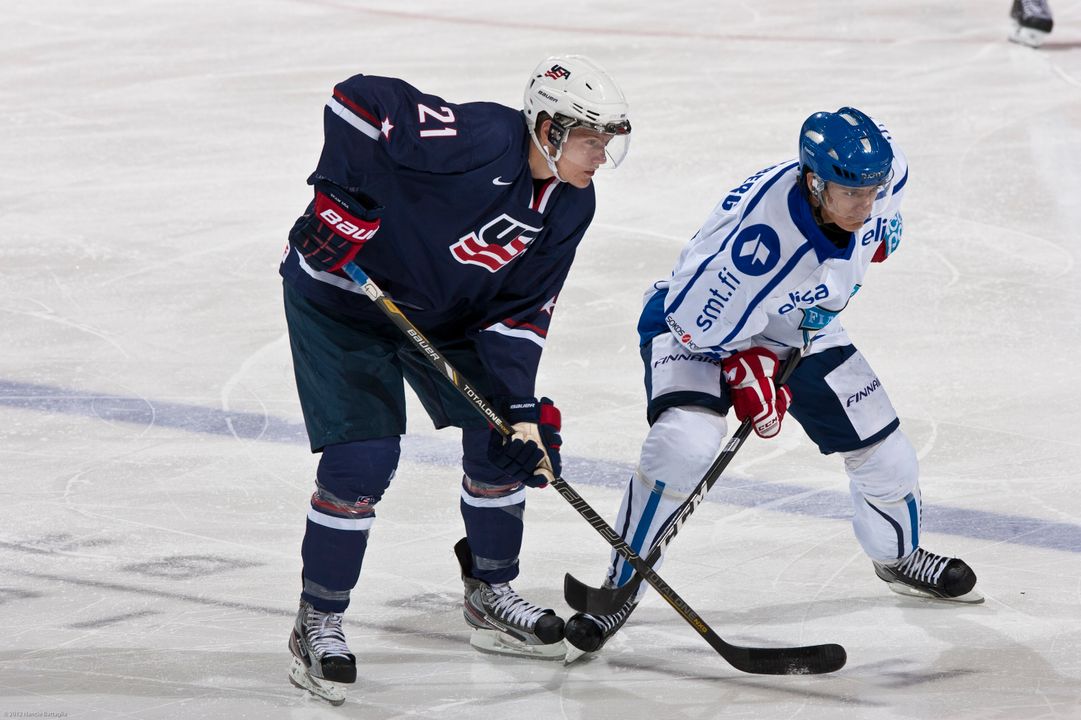 Mario Lucia begins play at the 2013 World Junior Championships on Dec. 27 versus Germany.