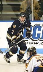 Michael Bartlett's first-period goal, his first of the season, gave Notre Dame a 2-1 lead versus Michigan.