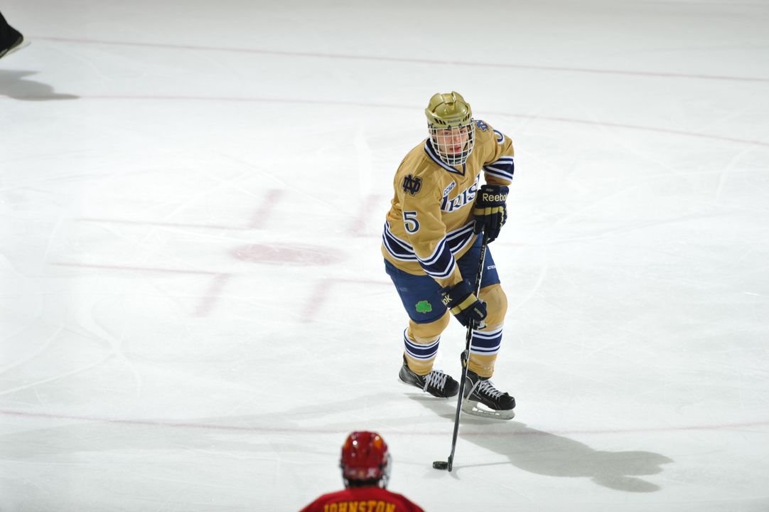 Freshman defenseman Robbie Russo is the fourth Irish defenseman to be selected to the CCHA all-rookie team.